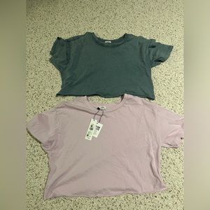 A set of Garage cropped t-shirts